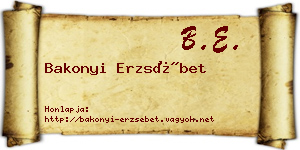 Bakonyi Erzsébet névjegykártya