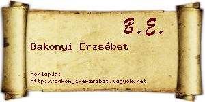 Bakonyi Erzsébet névjegykártya