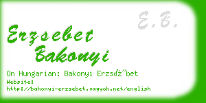 erzsebet bakonyi business card